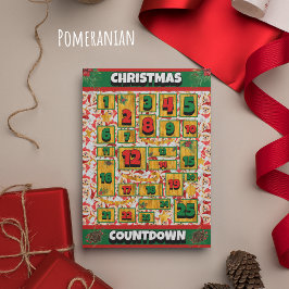 Pommern Hund Coundown jul Advent Calendar Julkort