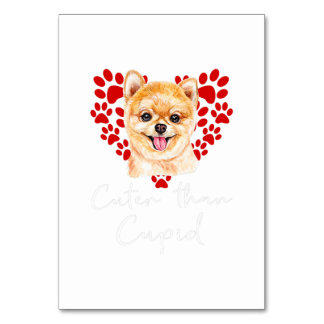 Pommern Hund Cuter Than Cupid Valentines day Bordsnummer