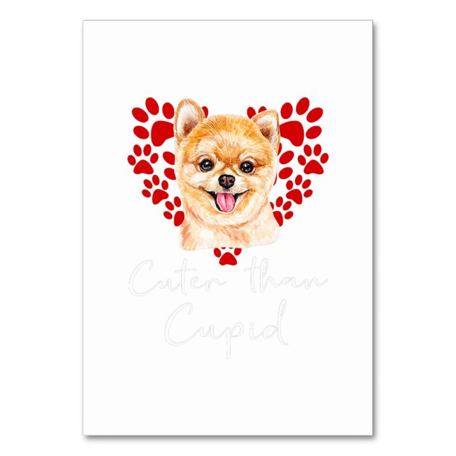 Pommern Hund Cuter Than Cupid Valentines day Bordsnummer (Framsidan)