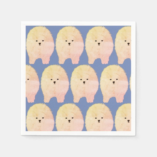 Pommern Hund, Fluffy Pet Anpassningsbar Pappersser Pappersservett (Framsidan)