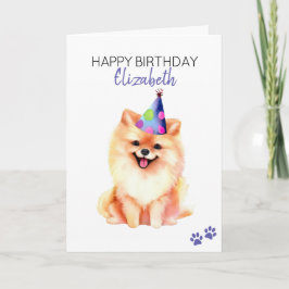 Pommern Hund Grattis på födelsedagen Kort