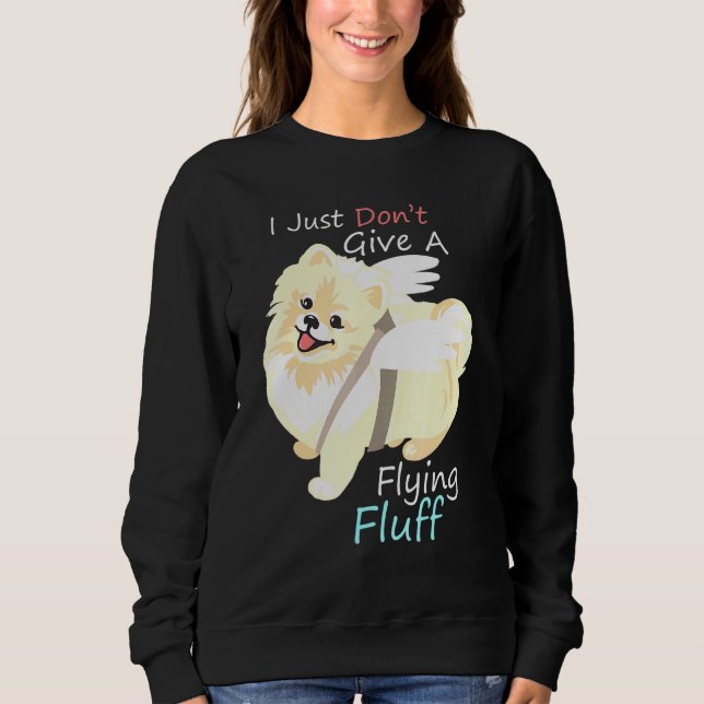 Pommern Hund I Dont Ge A Flies Fluff T Shirt (Framsida)