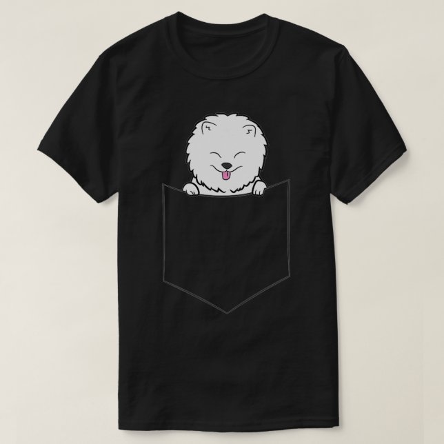 Pommern-Hund i Pocket Pommern T Shirt (Design framsida)