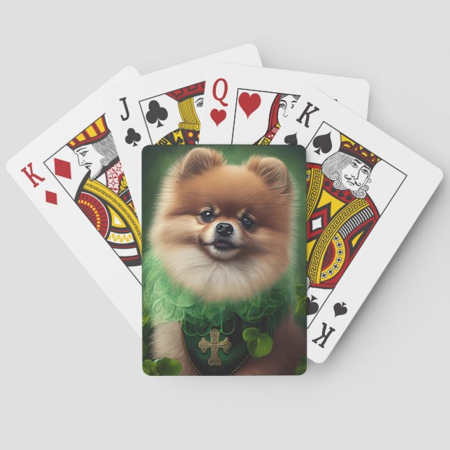 Pommern Hund i St. Patrick Dress Casinokort (Baksidan)