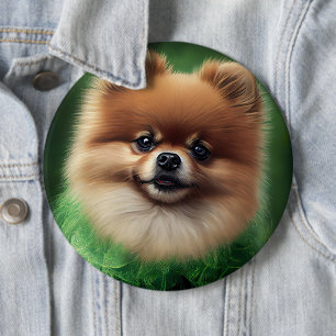 Pommern Hund i St. Patrick Dress Knapp