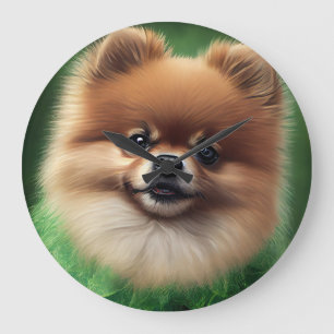 Pommern Hund i St. Patrick Dress Stor Klocka