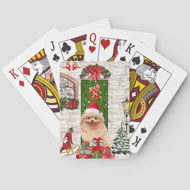 Pommern Hund jul Casinokort (Baksidan)