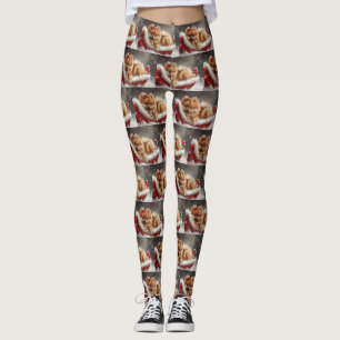 Pommern Hund Jul Festive Leggings