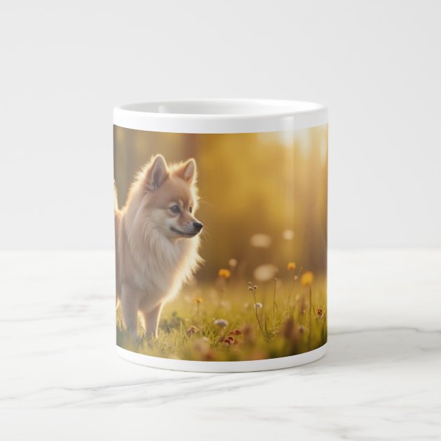 Pommern Hund Jumbo Mugg (Framsidan)