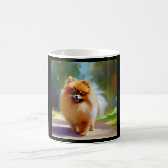 Pommern Hund Kaffemugg (Center)