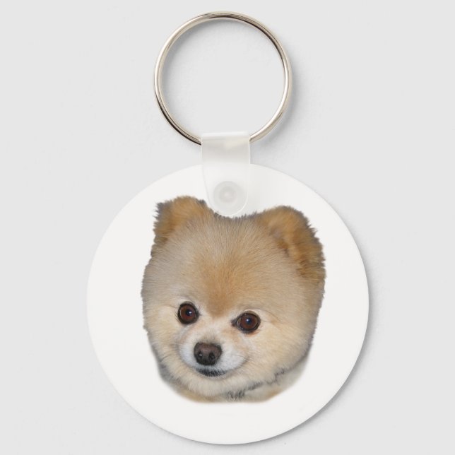 Pommern Hund Keychain Nyckelring (Framsida)