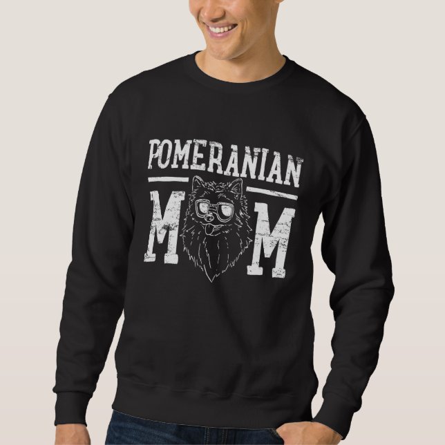 Pommern Hund Mamma Mamma Lång Ärmad Tröja (Framsida)