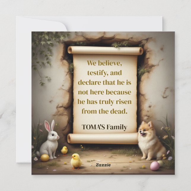 Pommern hund och budskapet julkort (Baksida)