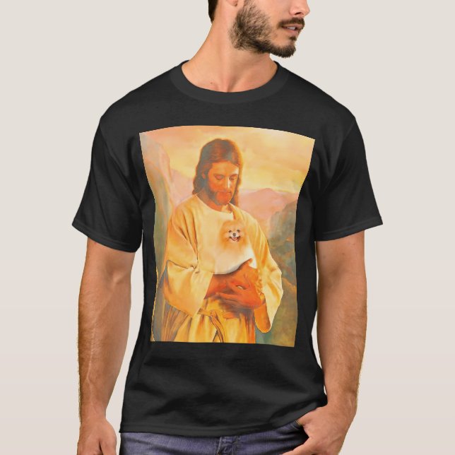 Pommern-Hund och Jesus Älskare-slynt Cute T Shirt (Framsida)