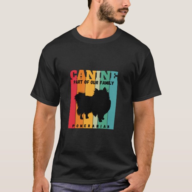 Pommern hund Part i familjen Long Slee T Shirt (Framsida)