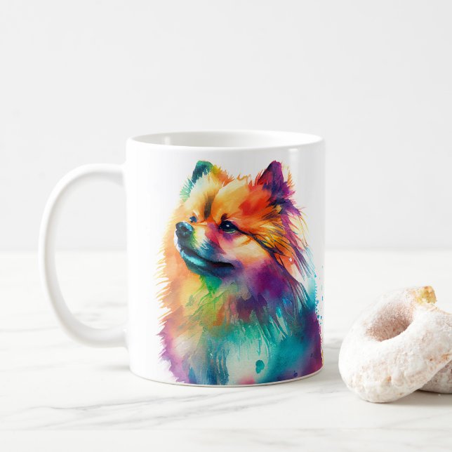 Pommern Hund Pet Coffee Mugg, Kopp (Med munk)
