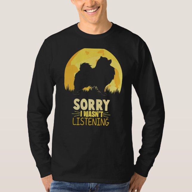 Pommern Hund Retro T Shirt (Framsida)