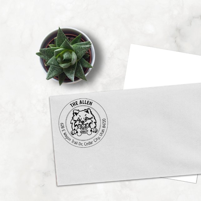 Pommern Hund Returadress Family Stämpel (Skapare uppladdad)