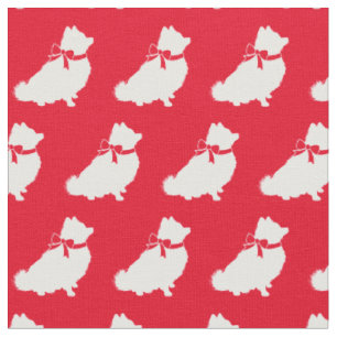 Pommern Hund Silhouette Pet Red Tyg