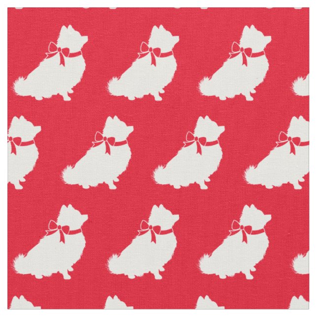 Pommern Hund Silhouette Pet Red Tyg (Närbild)