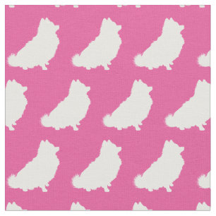 Pommern Hund Silhouette Pet Rosa Tyg