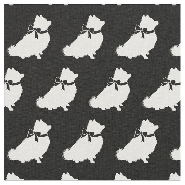 Pommern Hund Silhouette Pet Tyg (Närbild)