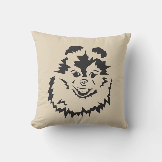 Pommern Hund Smiles Dekorativ kudde (Framsida)