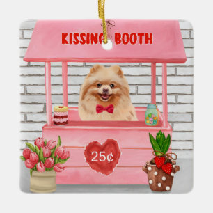 Pommern Hund Valentindagen Kissing Booth Julgransprydnad Keramik