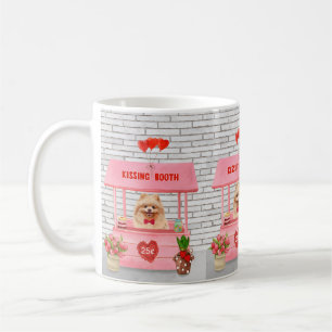 Pommern Hund Valentindagen Kissing Booth Kaffemugg