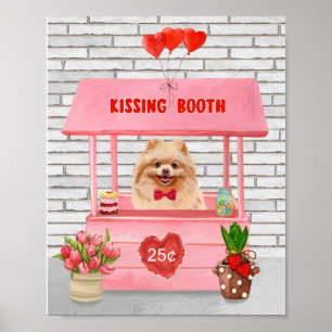 Pommern Hund Valentindagen Kissing Booth Poster