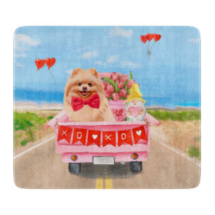 Pommern Hund Valentindagen Lastbil Hearts