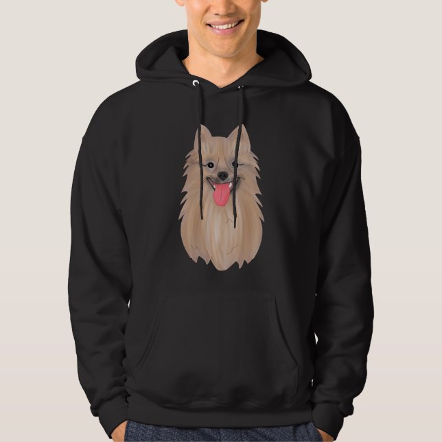 Pommern Hund Vector Art Sticker Hoodie (Framsida)