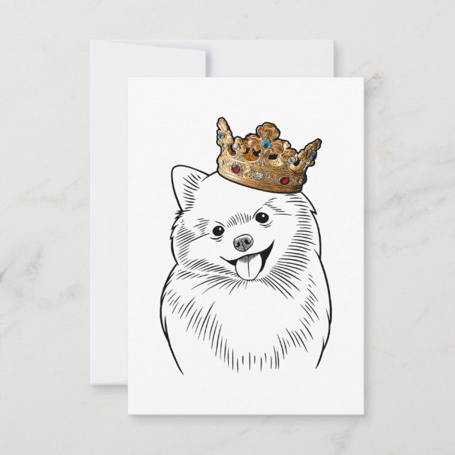 Pommern Hund Wearing Krona OSA Kort (Framsida)