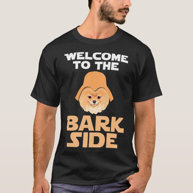 Pommern Hundälskares Funny Bark Side Graphic Anim T Shirt (Framsida)