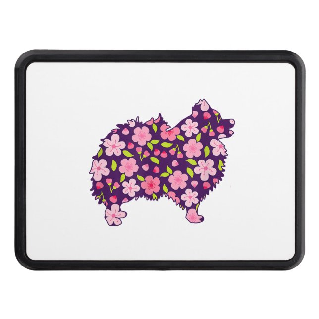 Pommern Hundar Flower Mönster Pomeranians Älskare Dragkroksskydd (Framsidan)