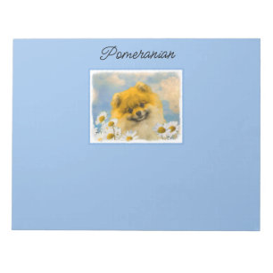Pommern i Daisy Painting - Original Hund Art Anteckningsblock