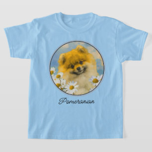 Pommern i Daisy Painting - Original Hund Art T Shirt