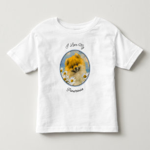 Pommern i Daisy Painting - Original Hund Art T Shirt