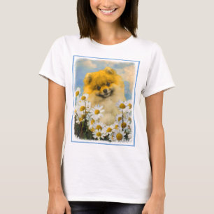 Pommern i Daisy Painting - Original Hund Art Tee