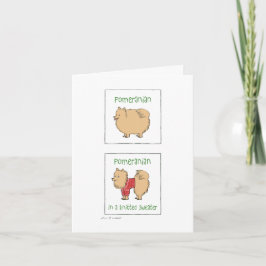 Pommern i en Knitted Sweater | Humoral Julafton Helgkort