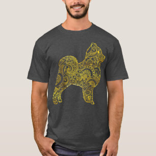 Pommern i guld dekorativa mönster t shirt