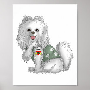 Pommern I Kärlek Mamma Tattoo Hund tröja Funny Mot Poster