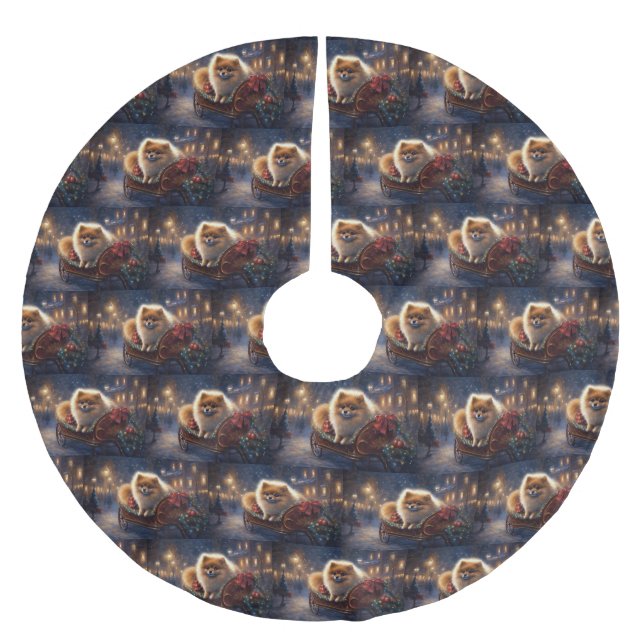 Pommern Jul Festive Season Brushed Julgransmatta Borstad Polyester (Framsidan)