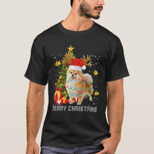 Pommern jul Ljus Träd Santa Julafton Pajama T Shirt