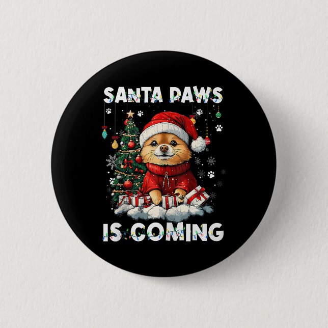 Pommern Julgran Dekoration Hund älskare Xm Knapp (Framsida)