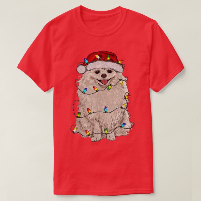 Pommern Julgran Light Pajama Hund älskare X T Shirt (Design framsida)