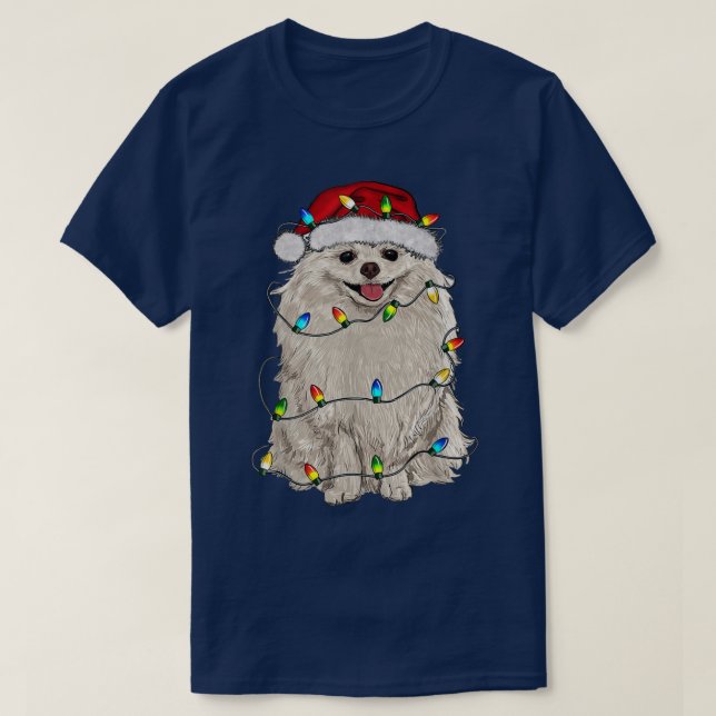 Pommern Julgran Light Pajama Hund älskare X T Shirt (Design framsida)