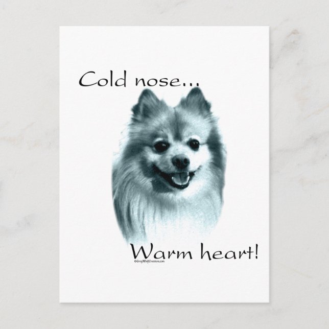 Pommern Kall Nose Warm Heart Vykort (Framsida)