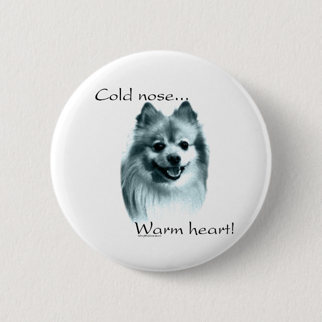 Pommern-Kallet Nose Warm Heart - Button Knapp (Framsida)