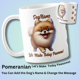 Pommern - lägg till Hund Namn, Byt text Kaffemugg